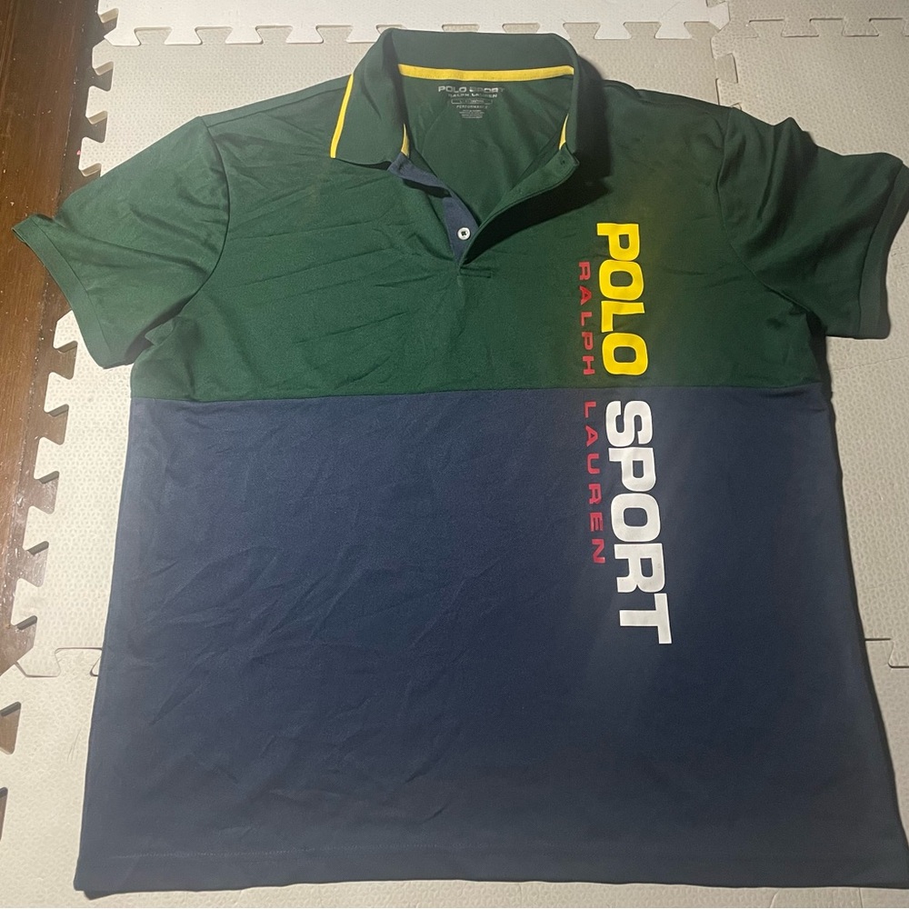 Ralph Lauren Men's Polo in Green, Blue, and Yellow